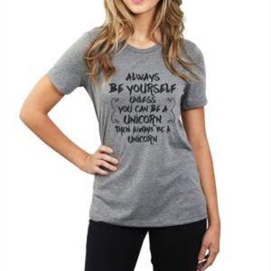 Thread Tank designs Be a Unicorn T-Shirt Grey Size XL